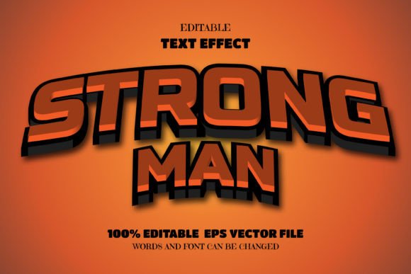 Download Strong Man Text, Editable Font Effect - Font Collection