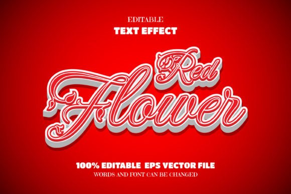 Download Red FlowerText, Editable Font Effect - Font Collection