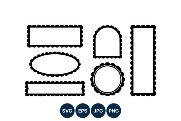 Download Black Scalloped Edge Frame Set - Black Collection