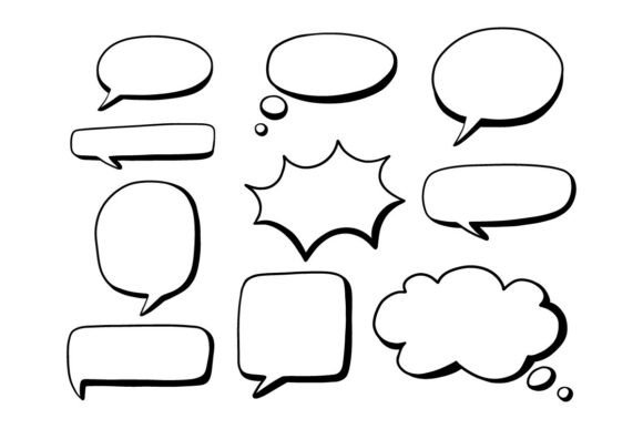 Download Hand Drawn Comic Speech Bubble Set - Comic speech bubble Collection