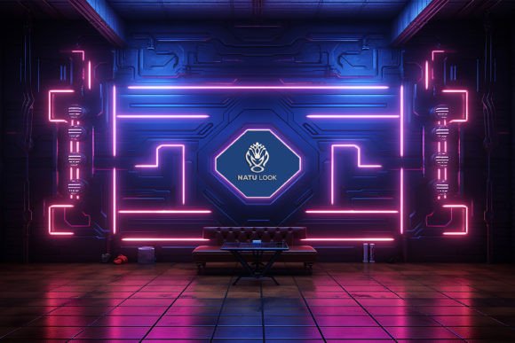 Download Neon Tech Board Logo Mockup - Logo mockup Collection