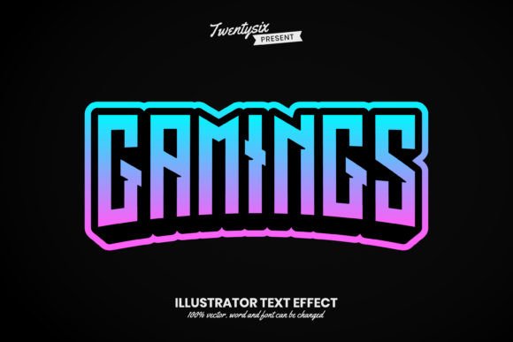 Download Gaming - Ilustrator Font Effect Style - Font Collection