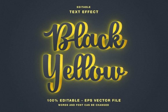 Download Black Yellow Neon Text Effect - Black Collection