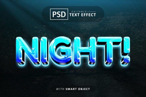 Download Night Text - Editable Glow Font Effect - Font Collection