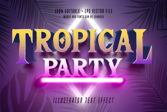 Download Tropical 3D Illustrator Text Effect Font - Font Collection