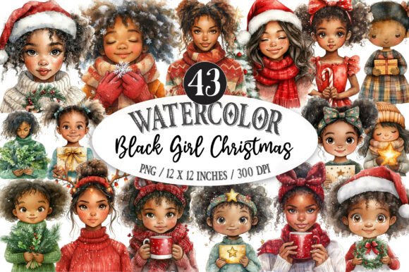 Download Black Girl Christmas Eve Clipart - Black Collection