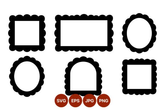 Download Black Scalloped Edge Frame Set - Black Collection