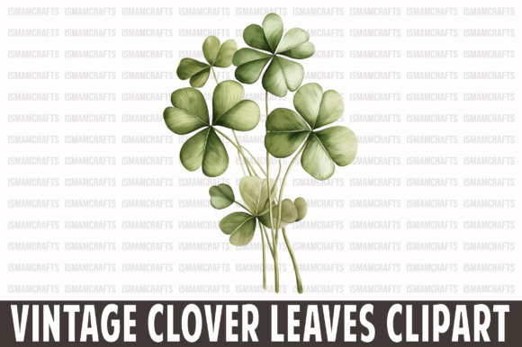 Download Vintage Clover Leaves Clipart PNG - Premium Resources