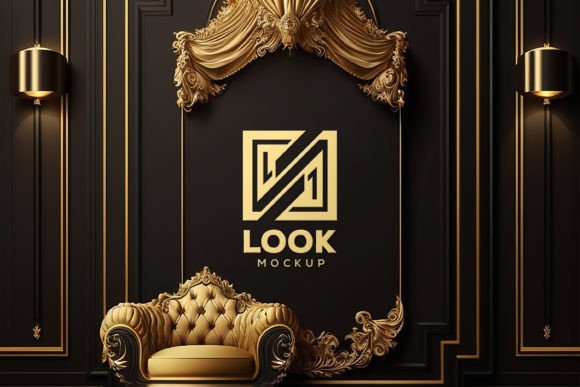 Download Logo Mockup | Black Wall Interior Mockup - Logo mockup Collection