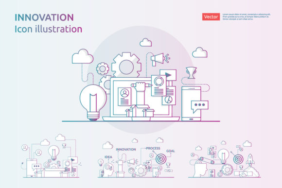 Download Illustration of Idea Innovation Process - Premium Resources